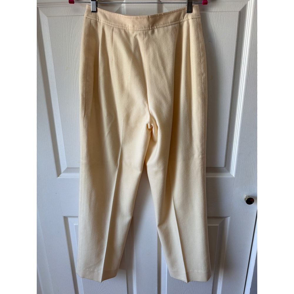 Evan Picone 3pc Suit Set Women 8/10 Cream Wool Blazer Skirt Pants Vintage USA - Picture 14 of 16